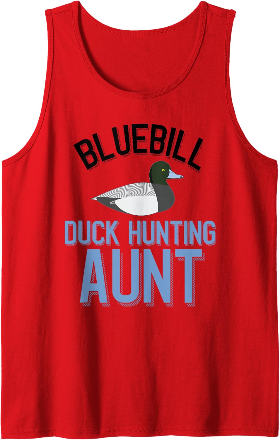 Duck Hunter Bluebill Hunting Aunt Sleeveless Tank Top - Red