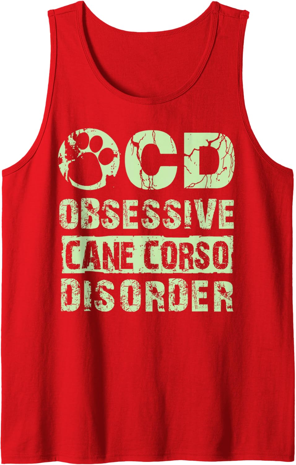 Cane Corso Shirt | Obsesive Cane Corso Dog T Shirt Tank Top - Red