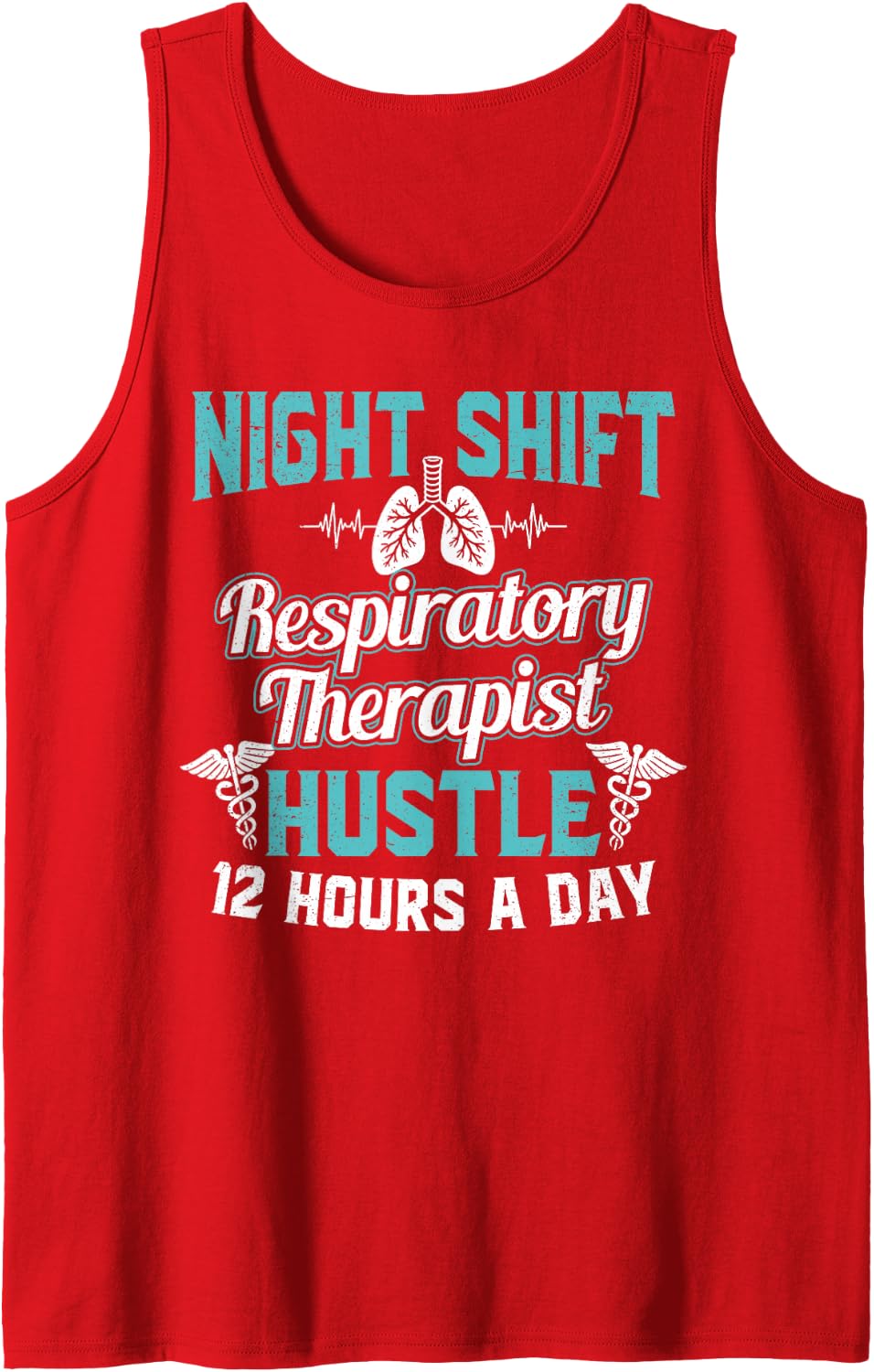 Night Shift Respiratory Therapist RT Therapy RRT Tank Top - Red