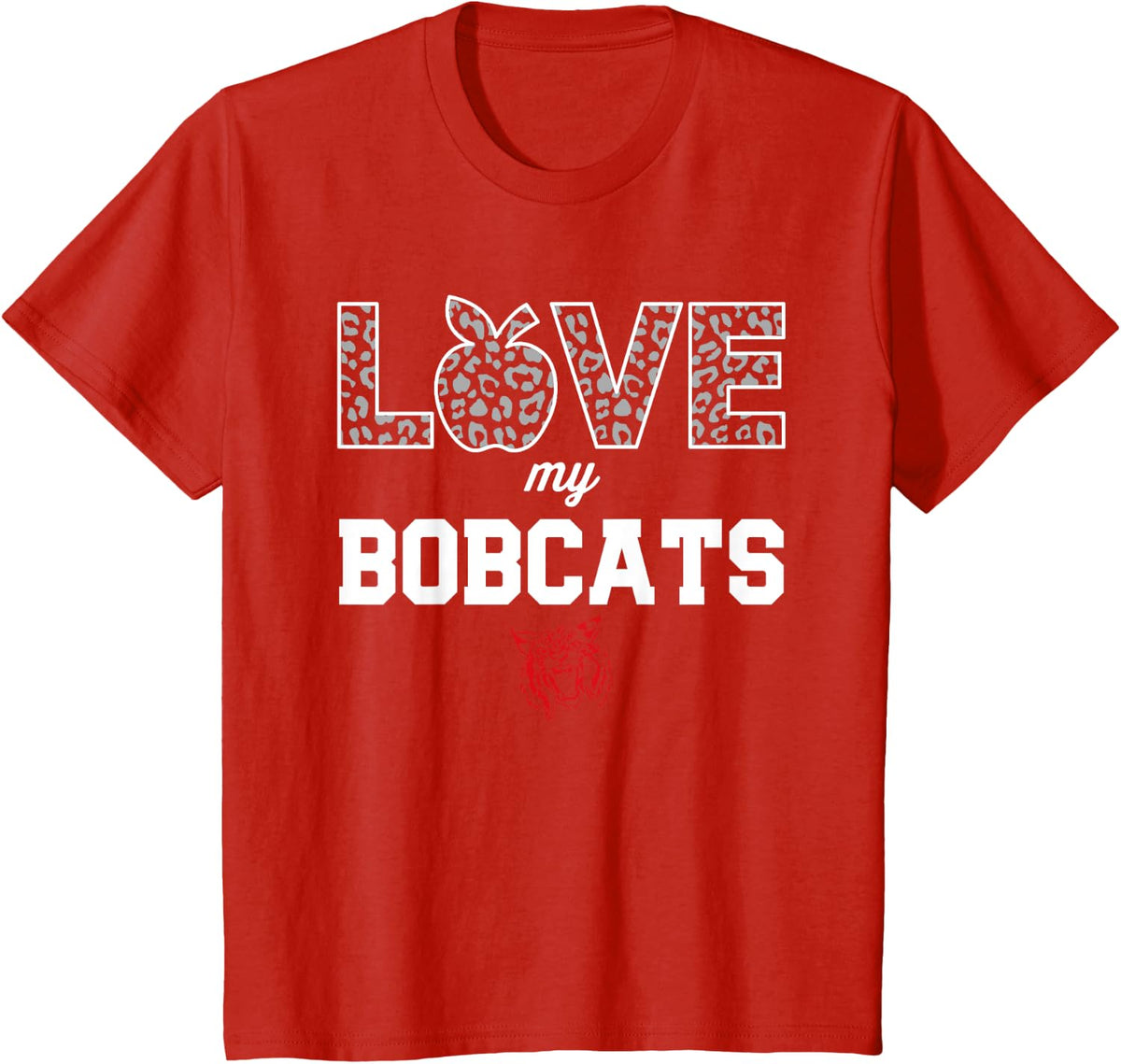 Bowling Green Bobcats Logo Love My Team HS T-Shirt - Red