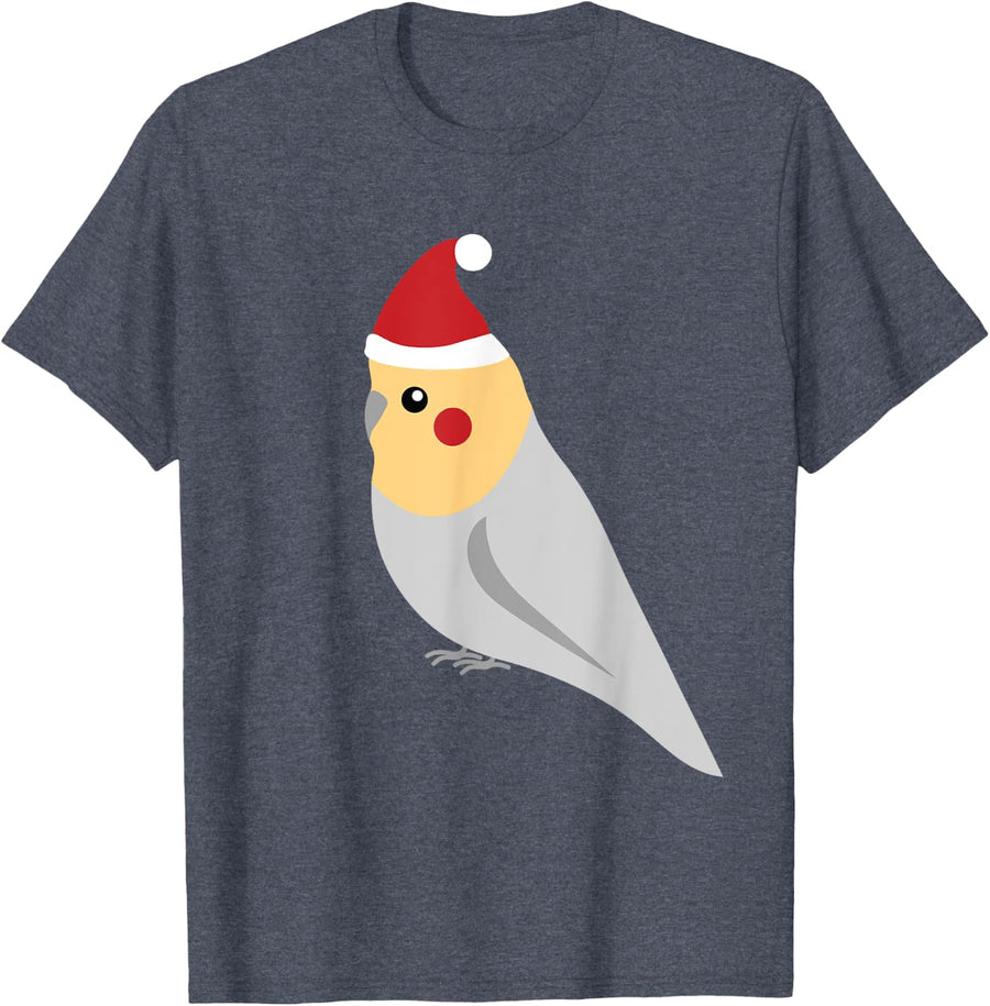 Cockatiel Christmas | Cute bird parakeet for winter T-Shirt - Heather Blue