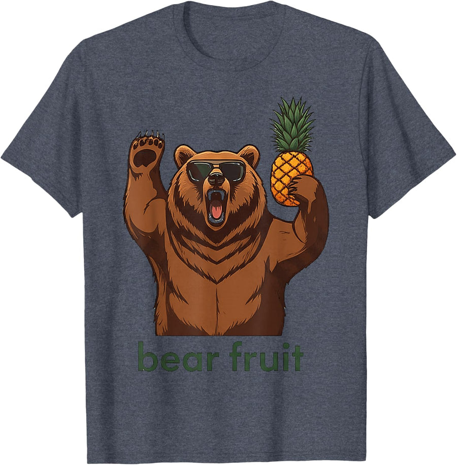 Bear Fruit of the Spirit Funny Christian T-Shirt - Heather Blue