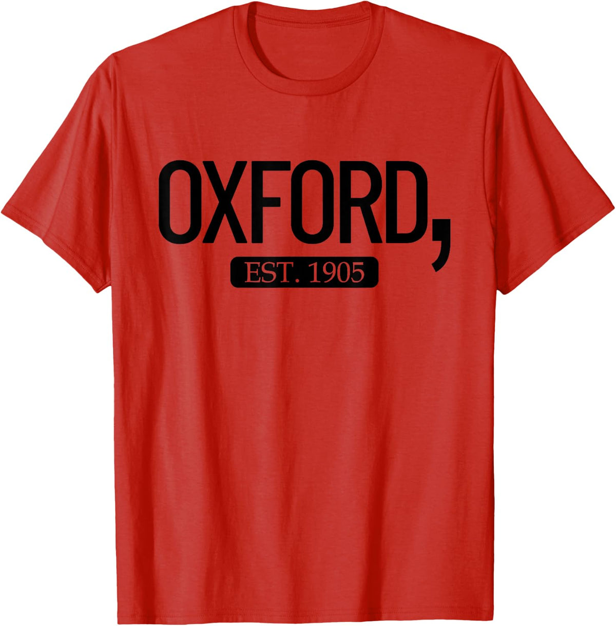 Oxford Comma Est. 1905 English Grammar Oxford Comma T-Shirt - Red