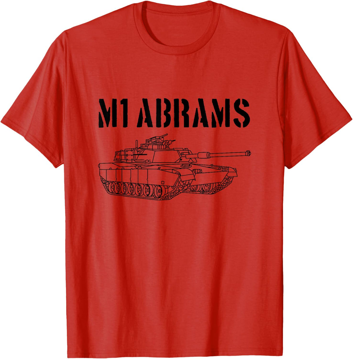 M1 Abrams Tank Schematic Vintage Military Armor Tank T-Shirt - Red