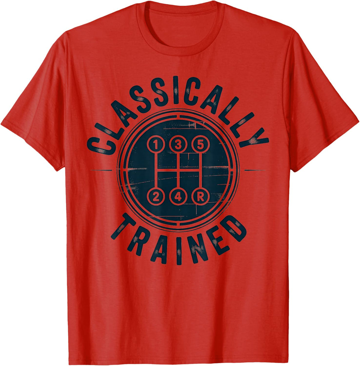 Driver Manual Car Retro Gearshift Racing Classically Trained T-Shirt - Red