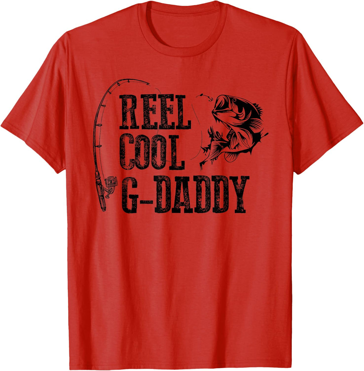 G-Daddy Fishing: Reel Cool G-Daddy Funny Design T-Shirt - Red