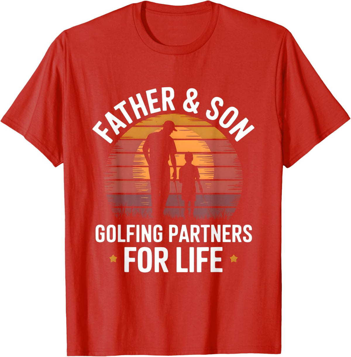 Father Son Golfing Partners Family Golf Matching Dad Golfer T-Shirt - Red