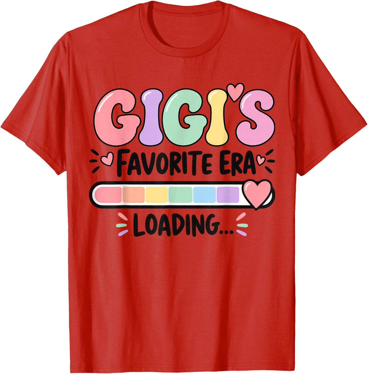 Gigi's Favorite Era Loading Graphic Vintage T-Shirt - Red