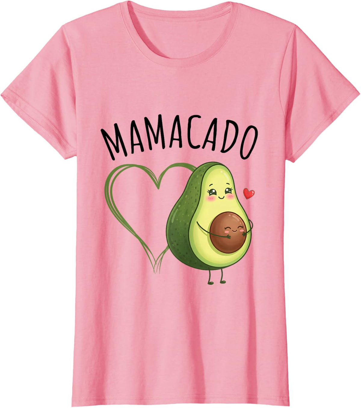 Mamacado Cute Pregnancy Avocado Mom Pun Family Humor T-Shirt - Pink