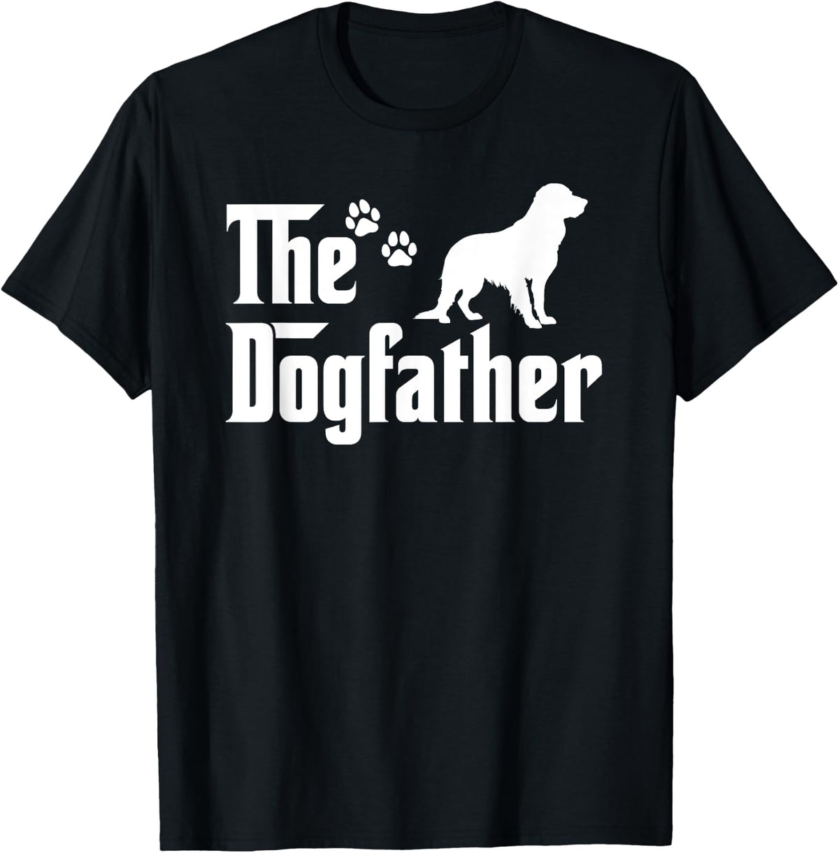 The Dogfather Tee Fathers day Gift Dog Dad Golden retriever T-Shirt - Black