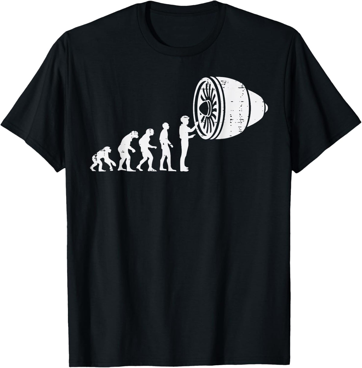 Aircraft Mechanic Evolution Fun Plane Maintenance Men Women T-Shirt - Black