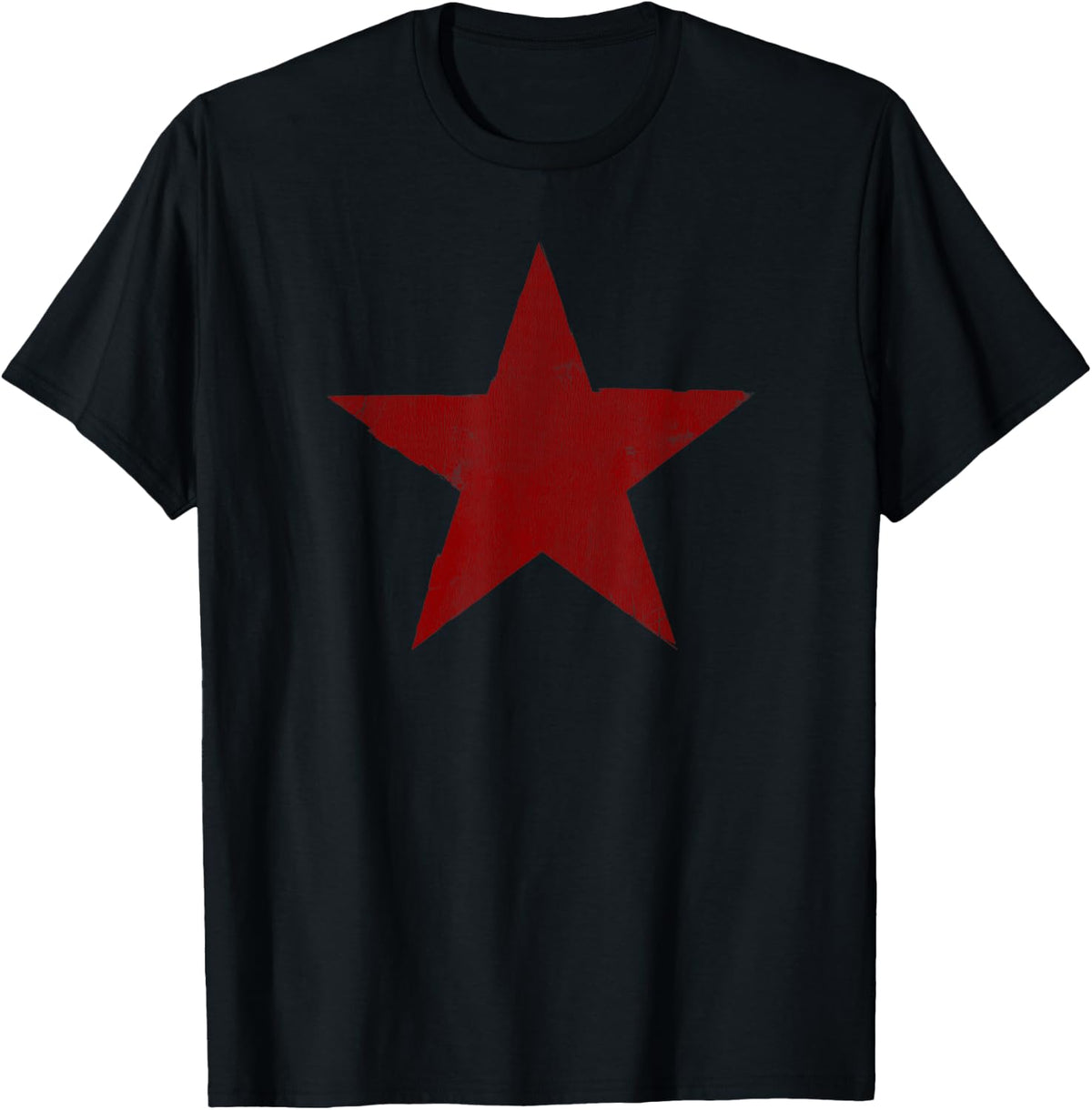 Grunge Star Vintage Distressed Aesthetic Music Graphic T-Shirt - Black