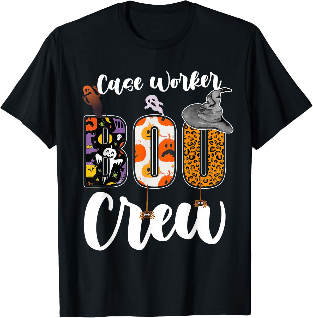 Case Worker Boo Crew Halloween Costume Matching T-Shirt - Black
