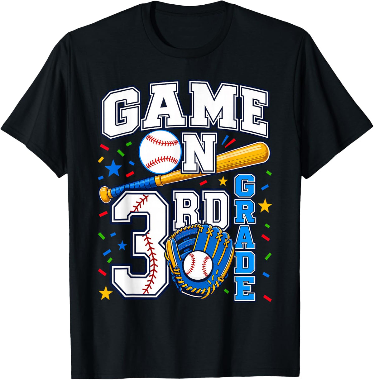 First Day of Third Grade Shirt Boys 3rd Grade Back to School Tees T-Shirts - Black