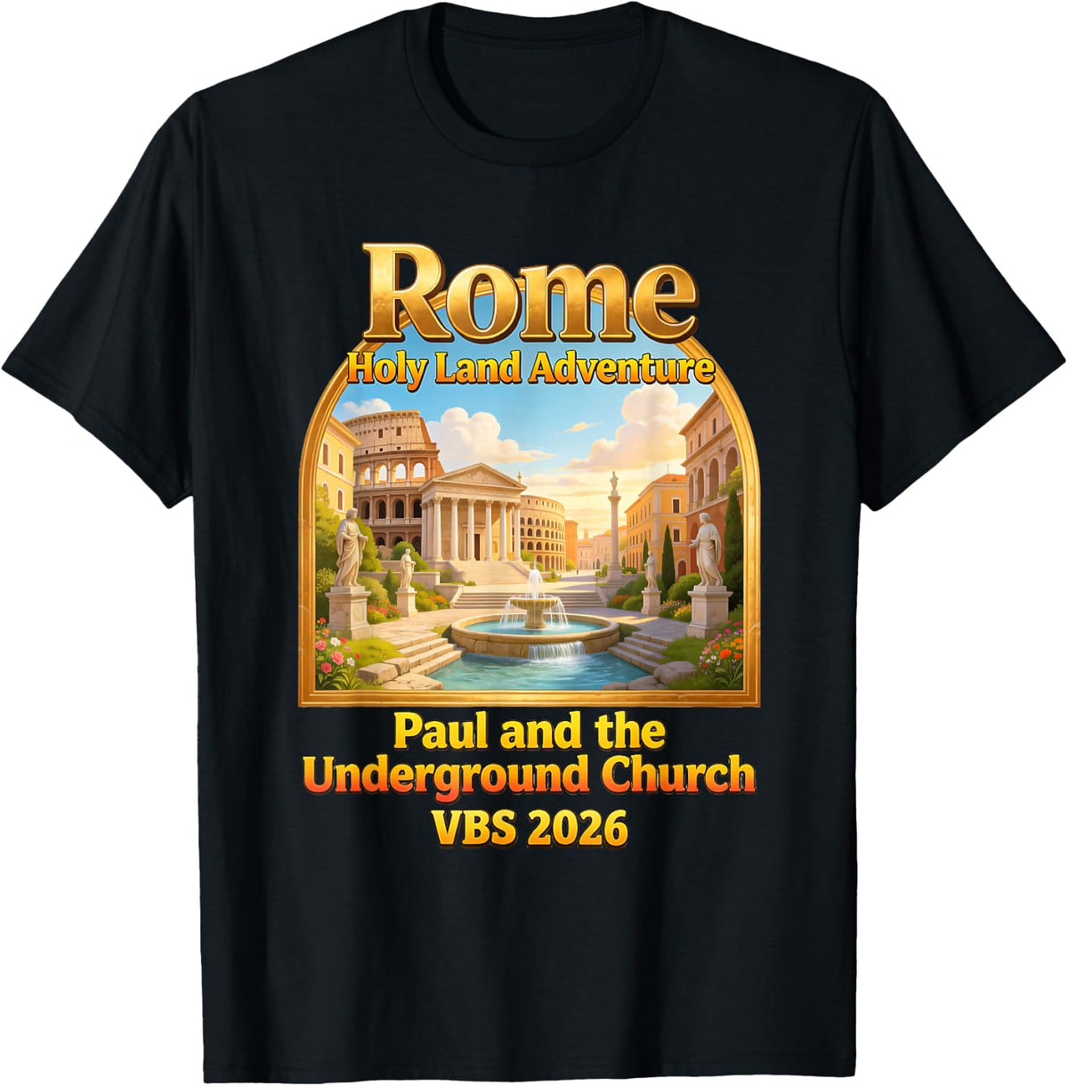 VBS 2026 Underground Church Rome Adventure T-Shirt - Black