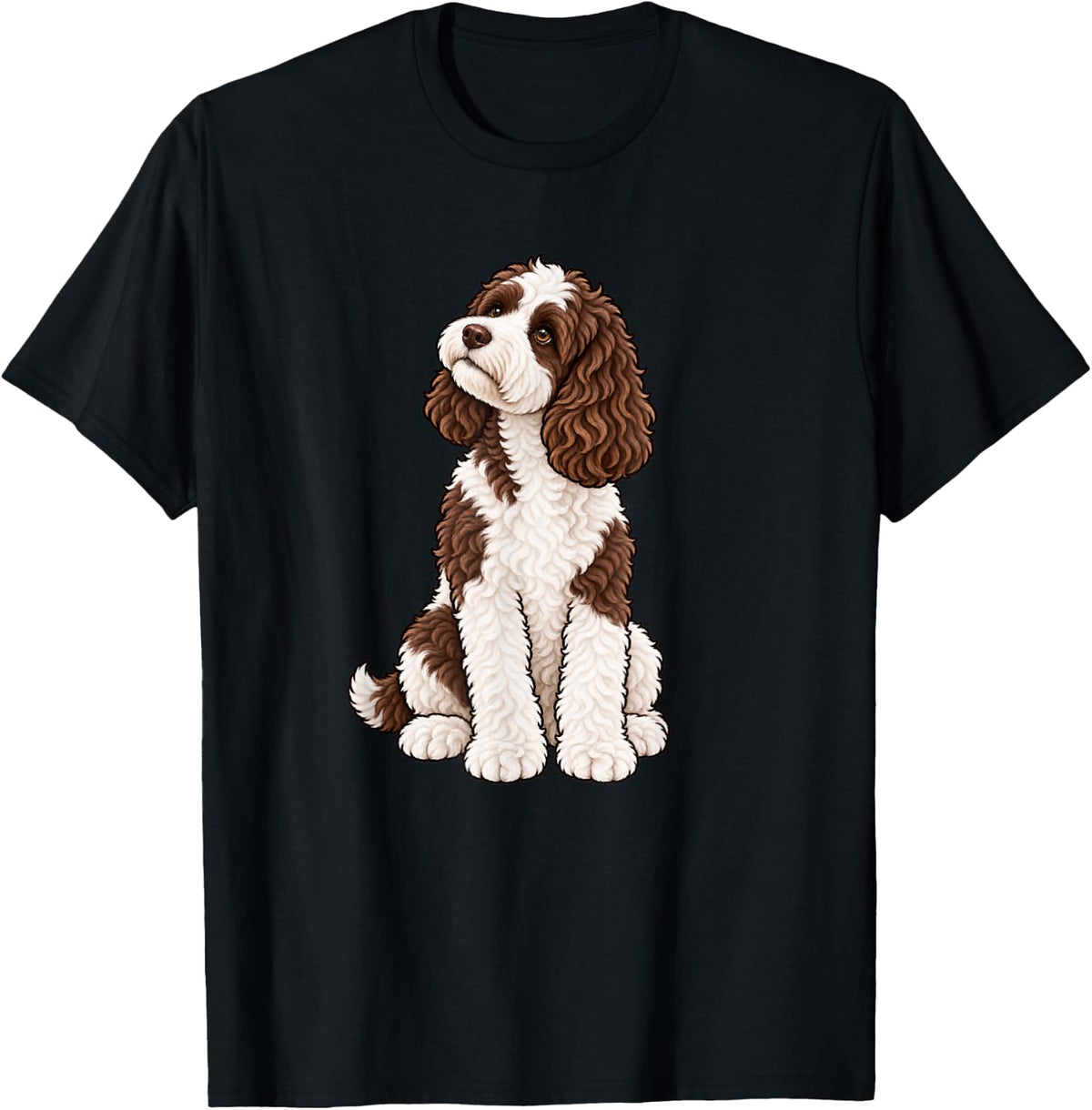 Womens Girl Moms Sitting Brown Parti Cockapoo Dog Mama Lover T-Shirt - Black