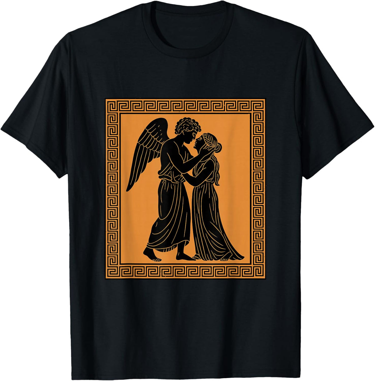 Eros and Psyche Legend Gods Greek Mythology History Myths T-Shirt - Black