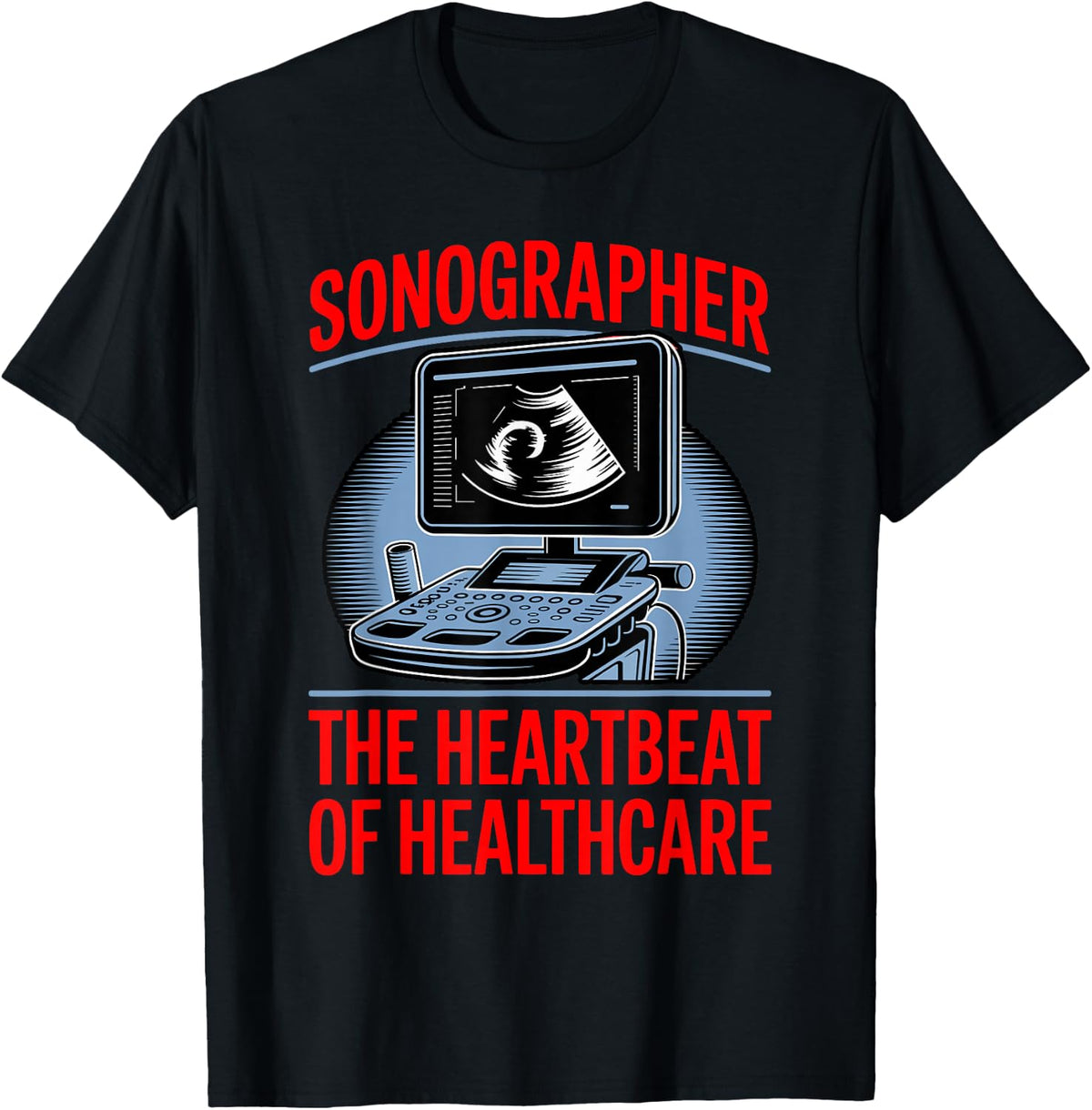 Healthcare RDMS Ultrasound Technologist Sonographer T-Shirt - Black