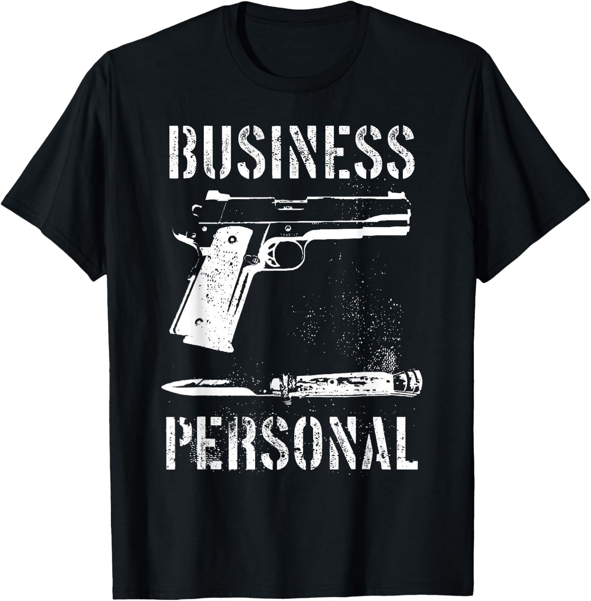 Business Personal Gun Knife Iconic Ironic Shirt T-Shirt - Black