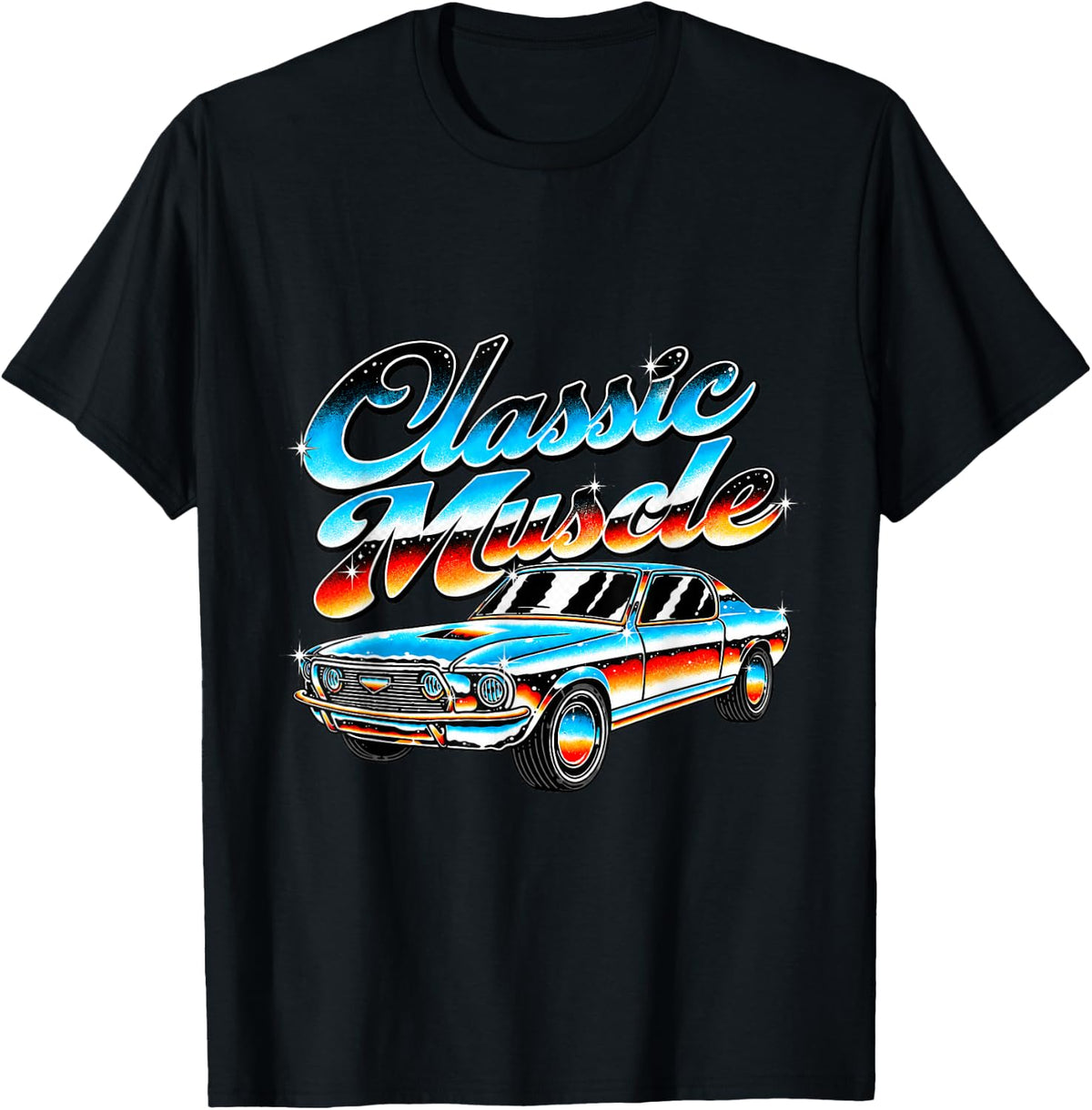 Classic Muscle Car Retro Vintage Racing Design for Boys Men T-Shirt - Black