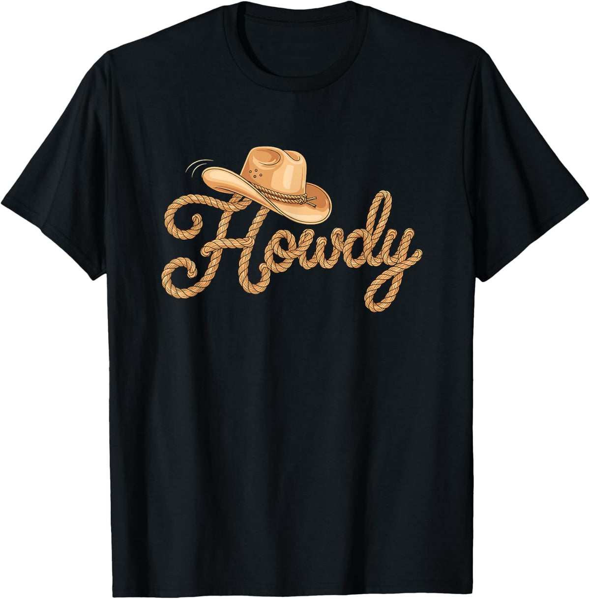 Howdy Cowgirl Cowboy Party Western Rodeo Country Men Women T-Shirt - Black