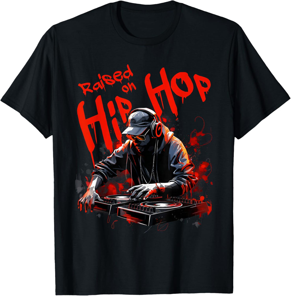 Hip Hop DJ 50th Anniversary Graphic T-Shirt - Black
