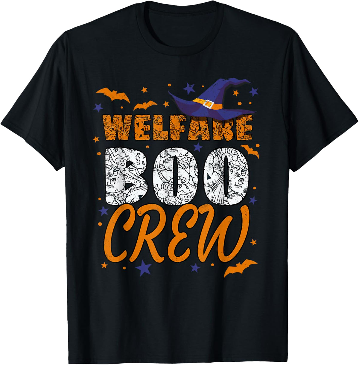 Welfare Boo Crew Halloween Welfare Worker Matching T-Shirt - Black