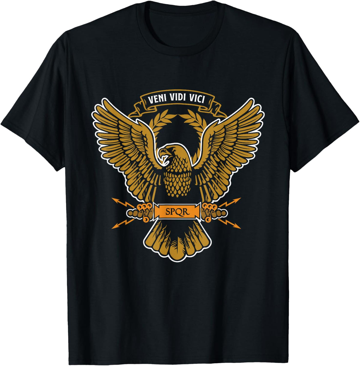Julius Caesar Quote Ancient Rome Latin Quote SPQR Romaion T-Shirt - Black