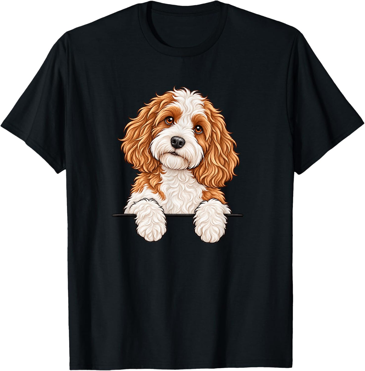 Womens Moms Orange Parti Cockapoo Dog Mama Lover T-Shirt - Black