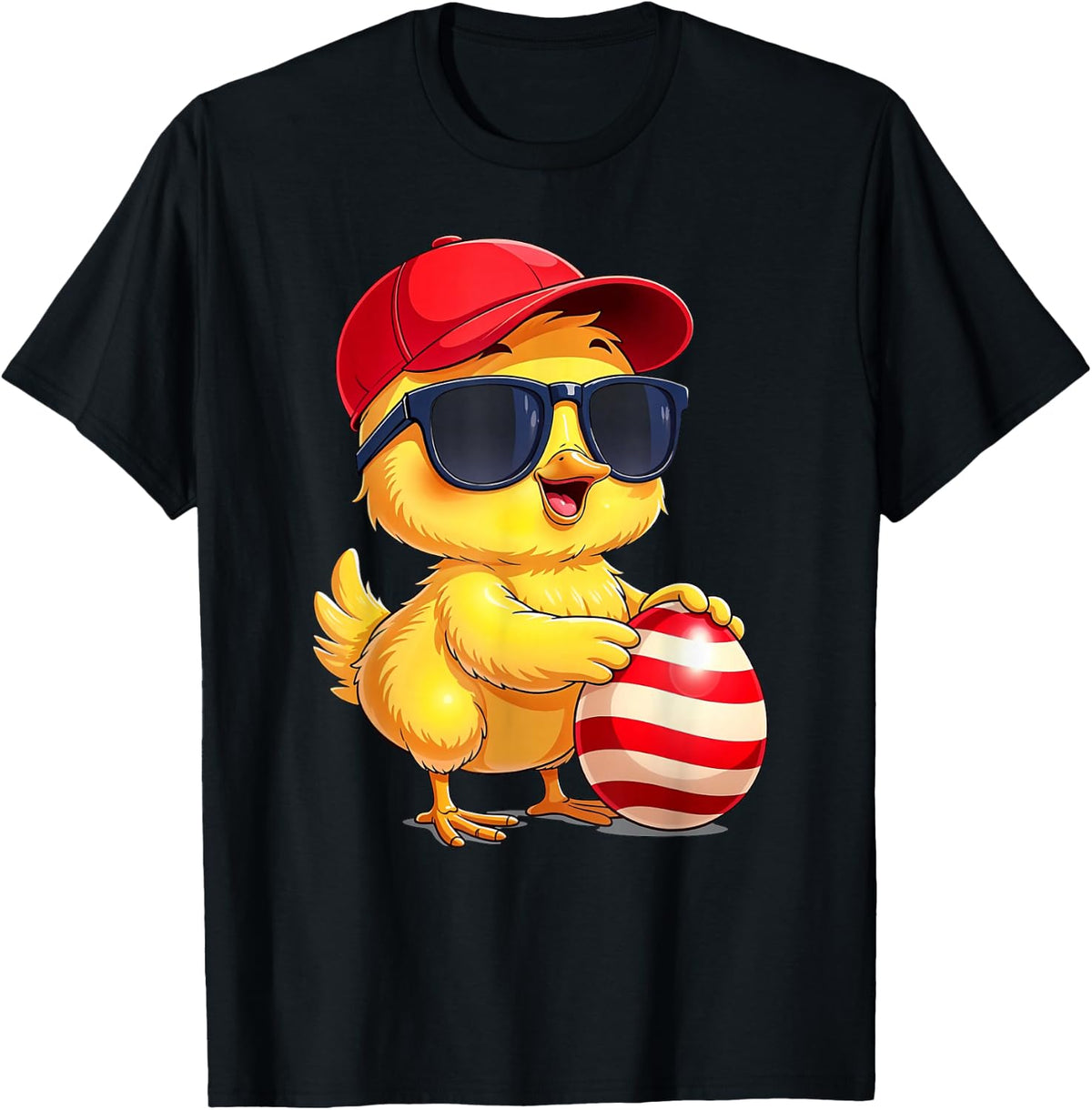 Cute Duck Easter Egg Hunt Duck Easter Day T-Shirt - Black