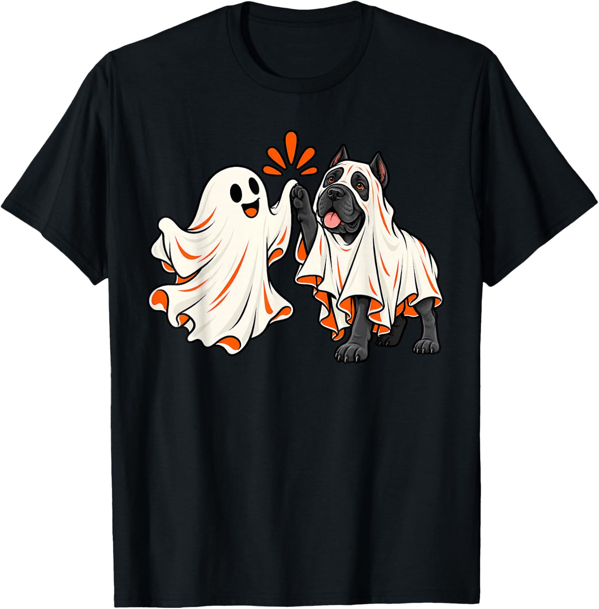 Spooky Ghost Cane Corso Dog Halloween Costume for Women Men T-Shirt - Black