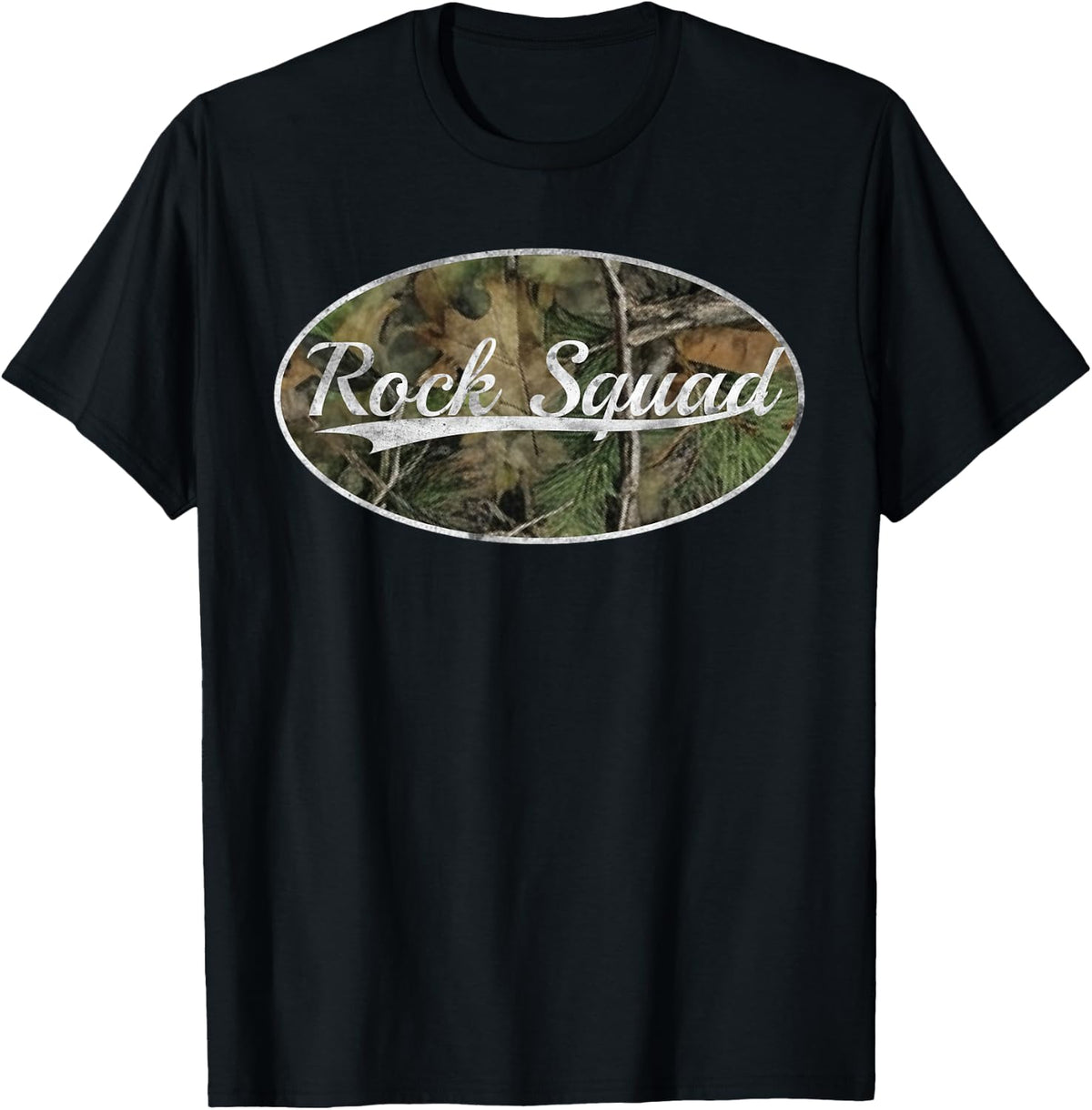 Rock Squad Classic Vintage Camouflage Style T-Shirt - Black