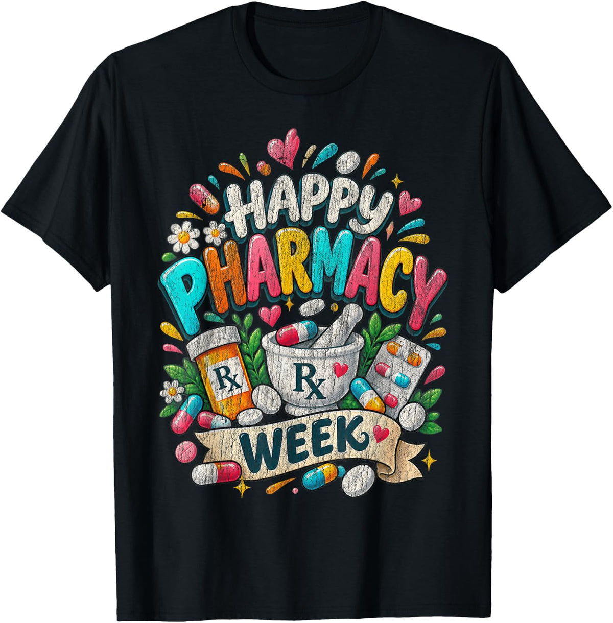 Happy Pharmacy Week Pharmacy Technician T-Shirt - Black
