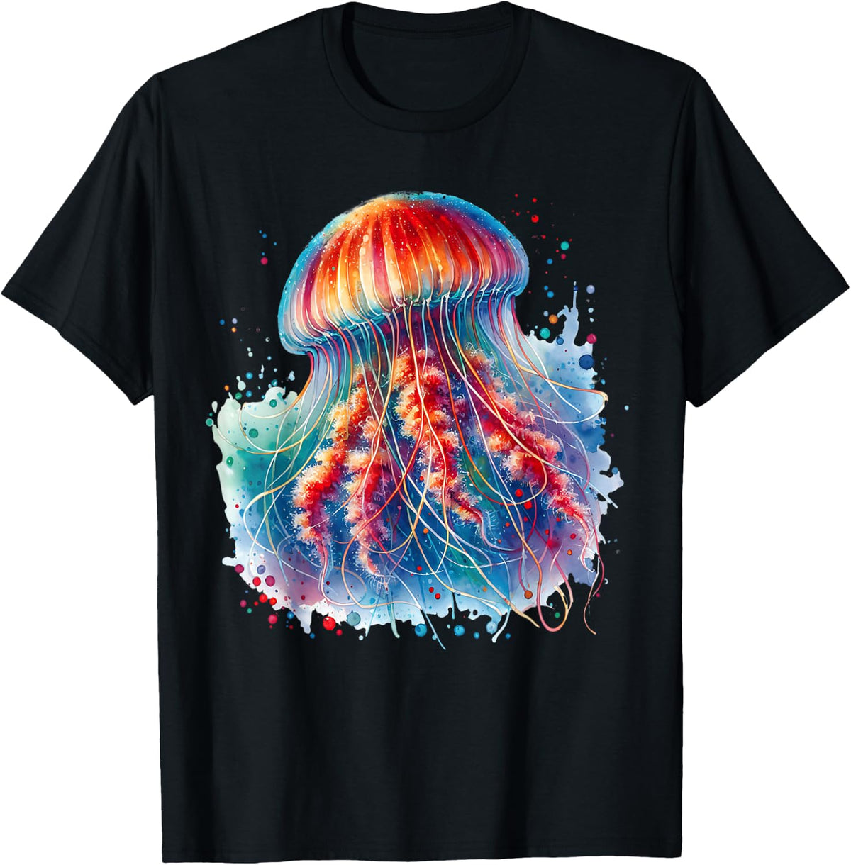 Jellyfish Design T-Shirt - Black