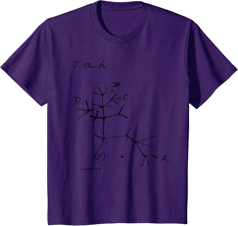 Darwin tree of life evolution science Biology Nerdy T-Shirt - Purple