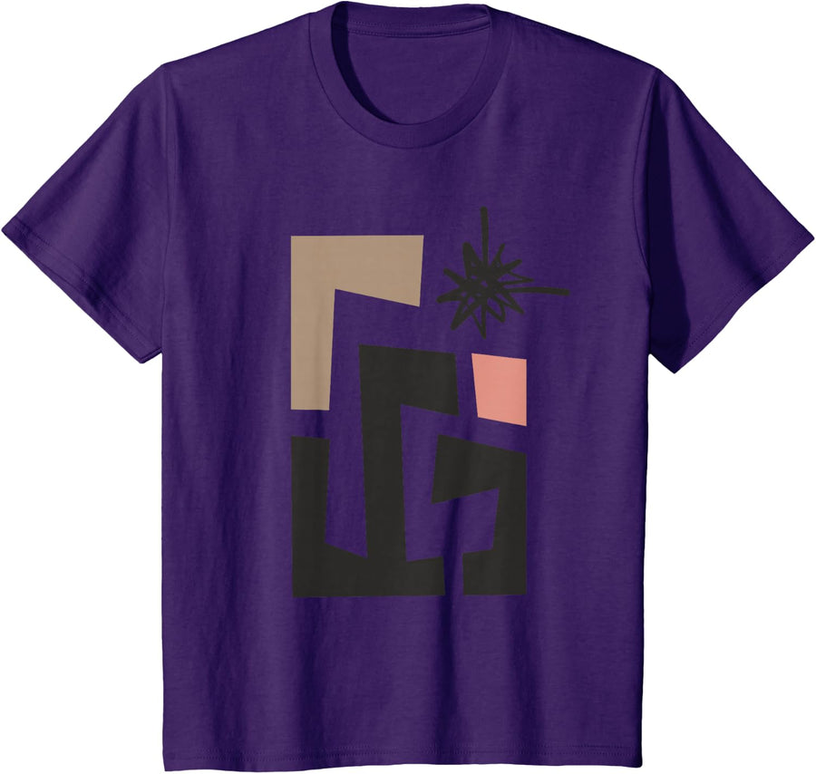 Contemporary Abstract Art T-Shirt - Purple