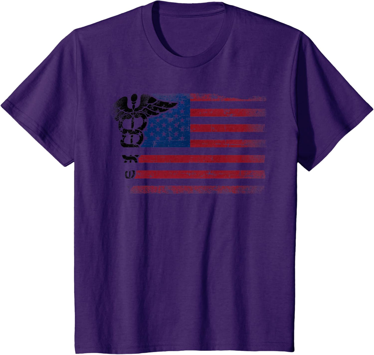 CNA Nurse Certified Nursing Assistant American Flag Cna T-Shirt - Purple