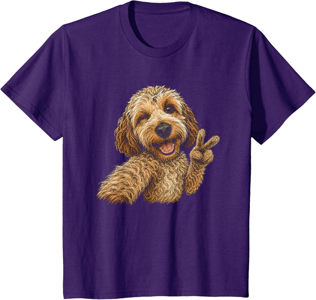 Funny Cockapoo Selfie Artwork Design T-Shirt - Purple