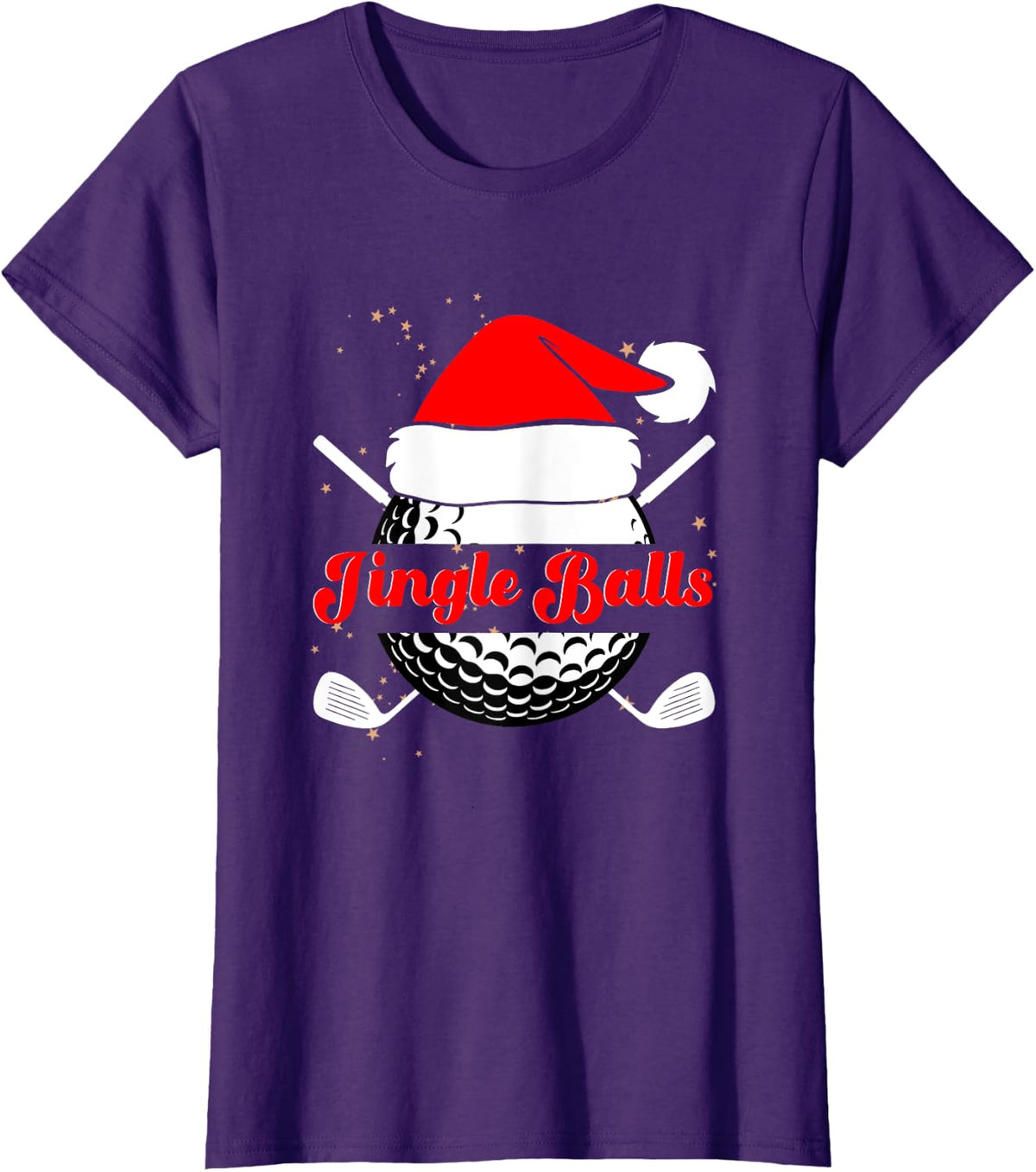 Jingle Balls Funny Golfing Christmas Golf Ball T-Shirt - Purple