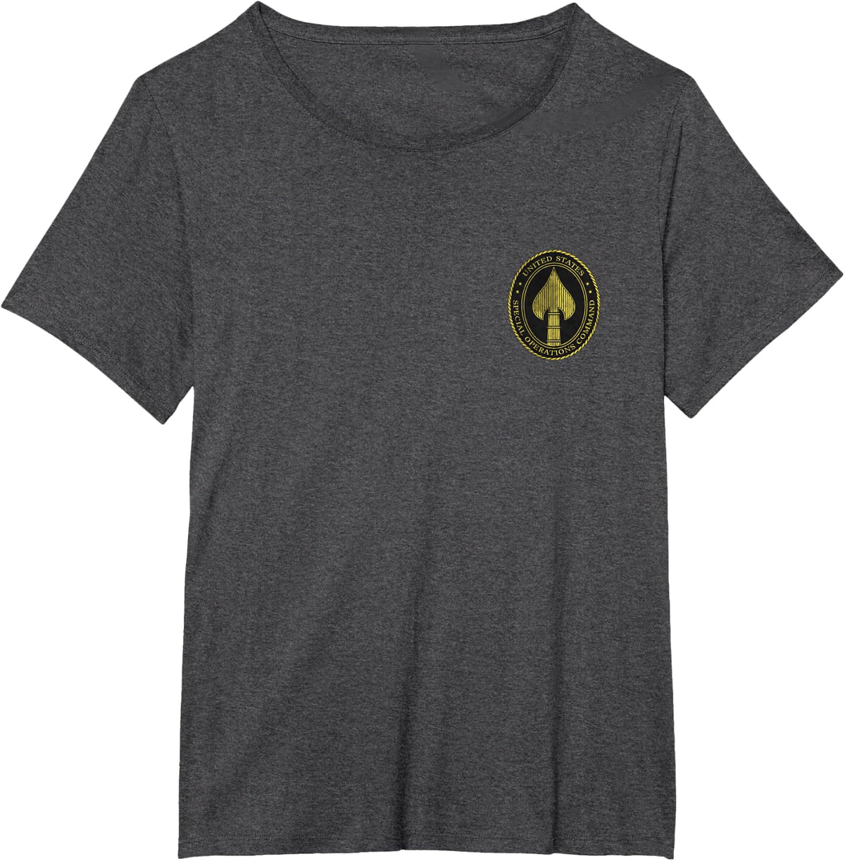 US Special Operations Command USSOCOM Logo Military Veteran T-Shirt - Dark Heather Grey