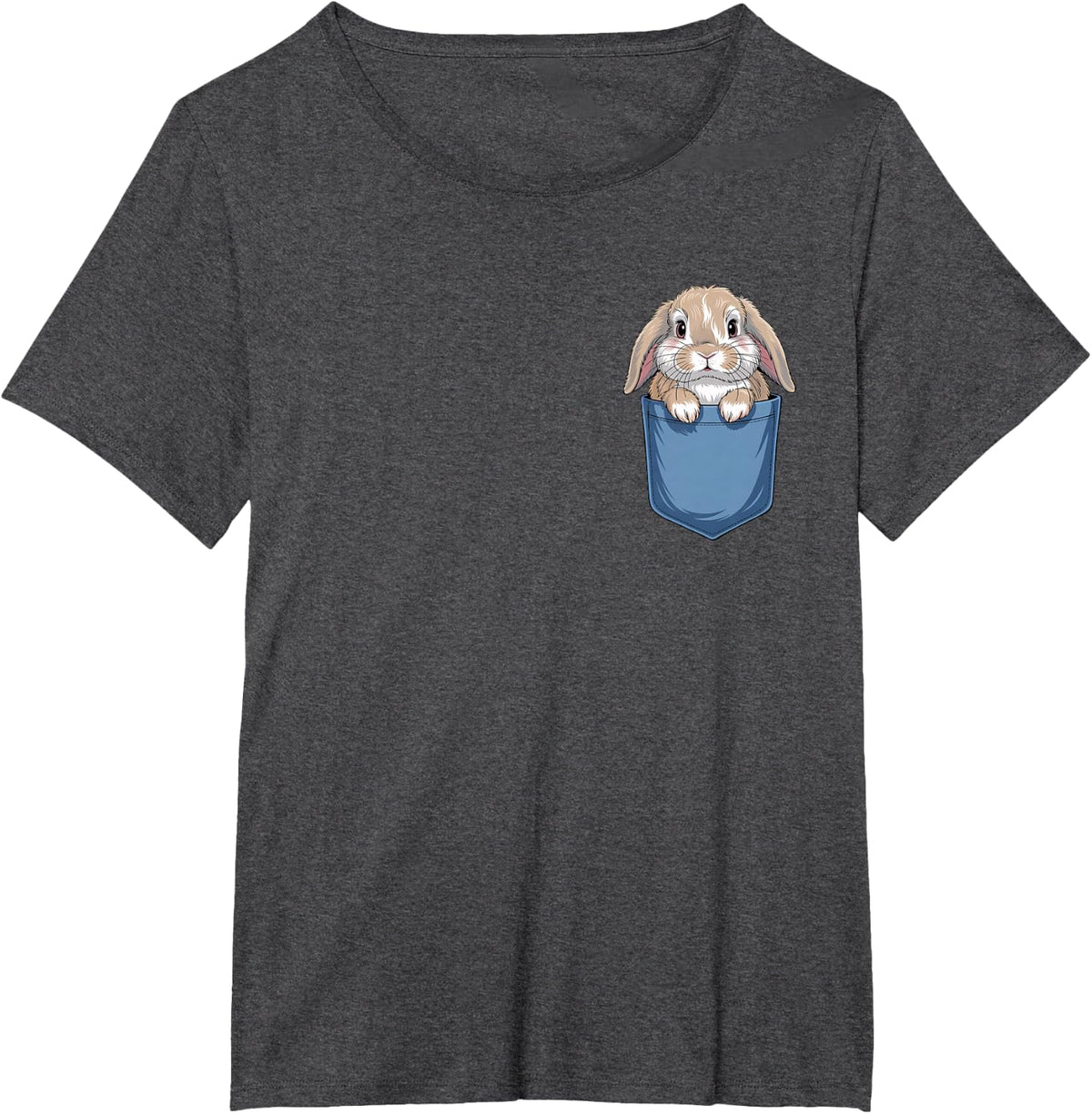 Cute Pocket Rabbit Lovers Bunny Mom T-Shirt - Dark Heather Grey