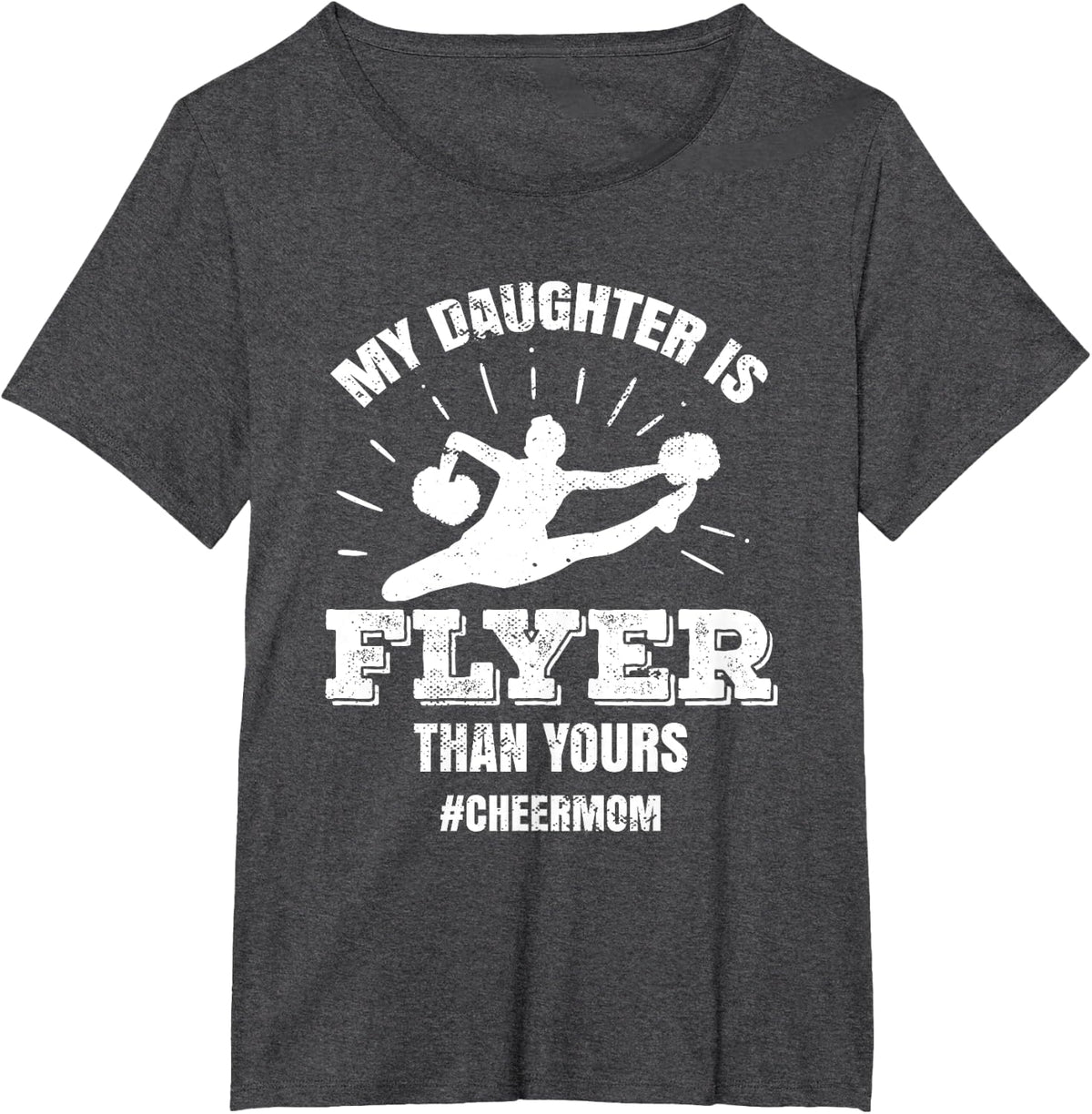 Cheer Cheerleader Girls Cheerleading T-Shirt - Dark Heather Grey