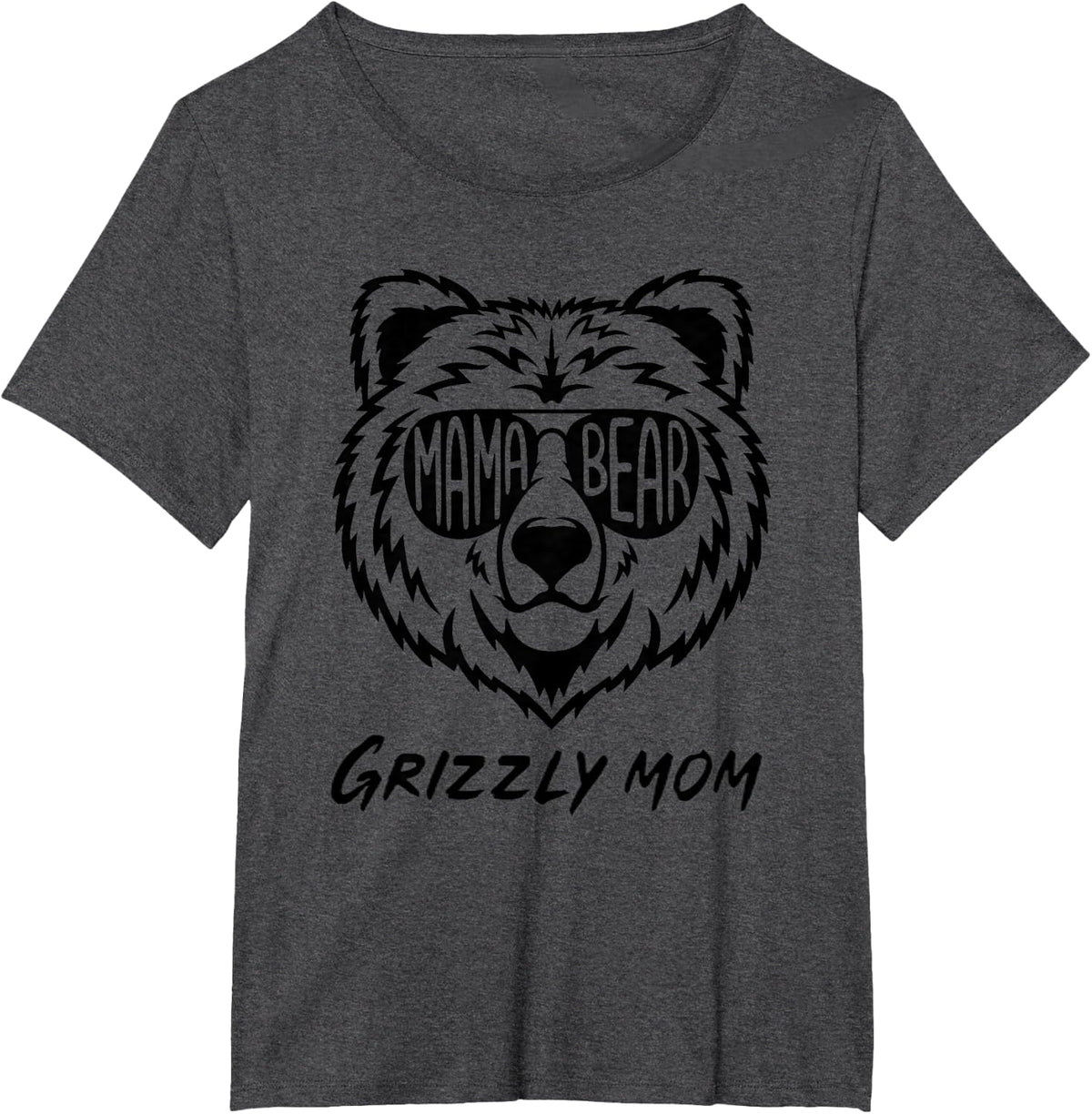 Mama Bear Grizzly Mom T-Shirt - Dark Heather Grey