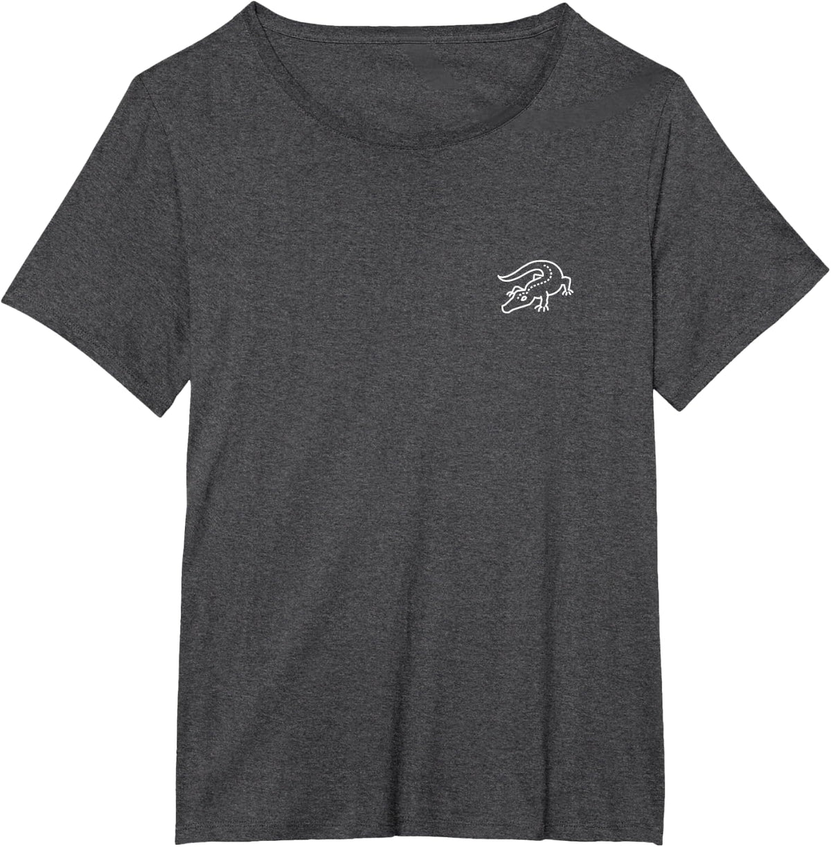 Crocodile Animal Badge Patch Line Art Icon Outline Gift T-Shirt - Dark Heather Grey