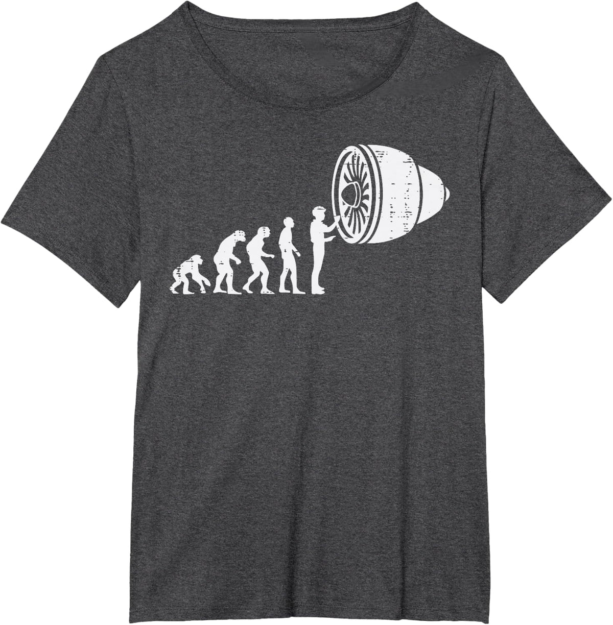 Aircraft Mechanic Evolution Fun Plane Maintenance Men Women T-Shirt - Dark Heather Grey