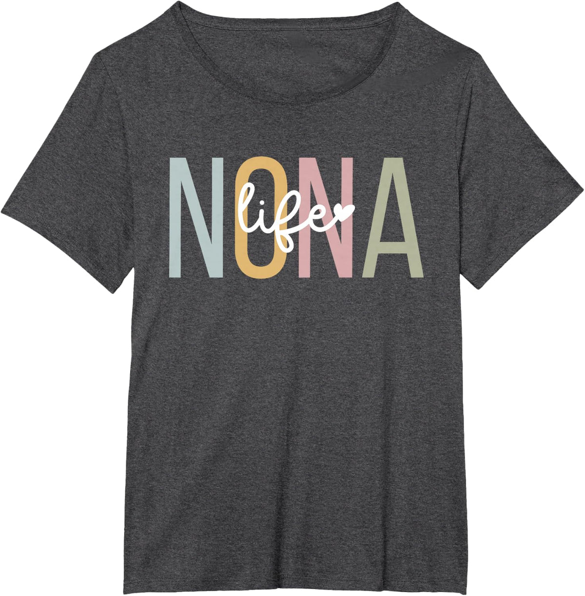 Nona Life Nona Grandma Nona Grandmother T-Shirt, Small, Black - Dark Heather Grey