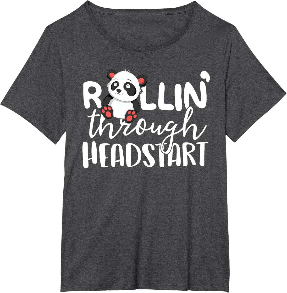 Rolling Through Head Start Headstart Preschool Kids Girls T-Shirt - Dark Heather Grey