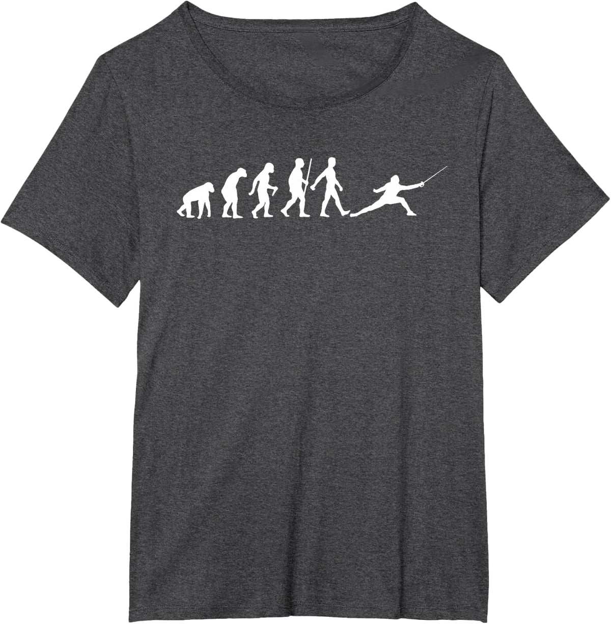Cool Fencing For Men Women Sword Sabre Epee Fencer Evolution T-Shirt - Dark Heather Grey