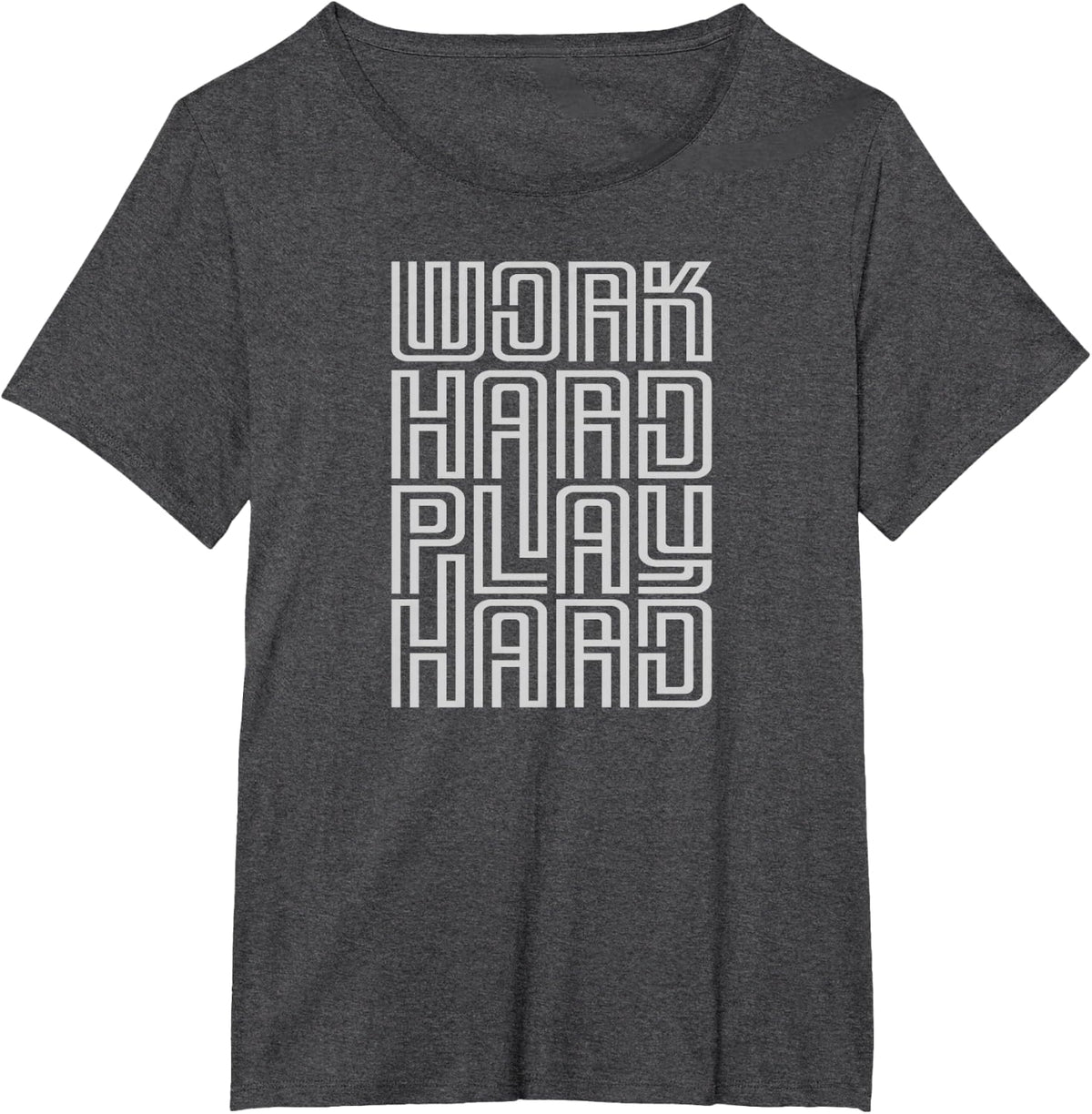 Work Hard Play Hard No Excuses Gym Workout Design T-Shirt - Dark Heather Grey