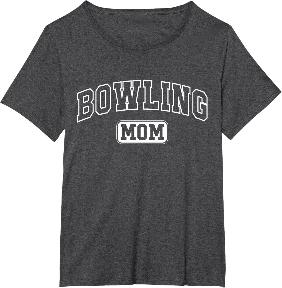 Bowling Mom Funny Athletic Lettering Mothers Day Bowler T-Shirt - Dark Heather Grey